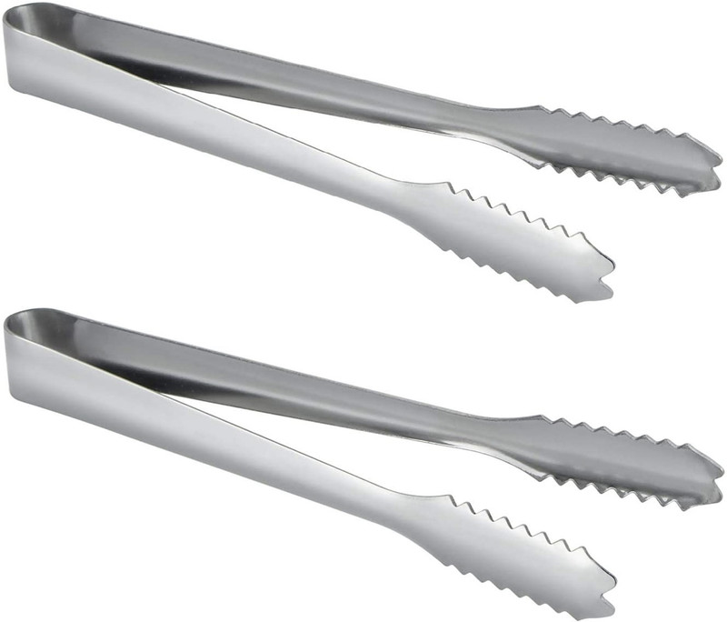 GAFFEL Stainless Steel Ice Tongs| 7" Tong for Lifting Ice & Sugar Cubes| Serving Tongs 2 Pcs Stainless Steel Ice Tongs| 7" Tong for Ice,Sugar Cubes| Serving Tongs 18cm 18 cm Ice, Sugar Tongs(Pack of 2)