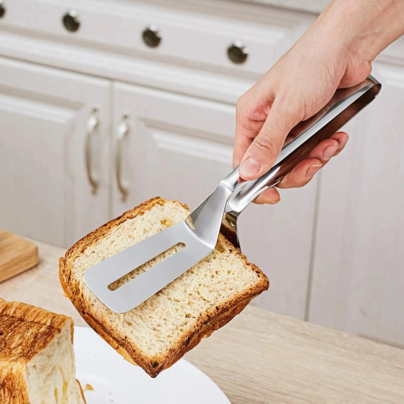 JAYPANO Stainless Steel Barbecue Clip Tong Fried Steak Pizza Bread meat Clamp Cooking 26 cm Utility Pakkad(Pack of 1)