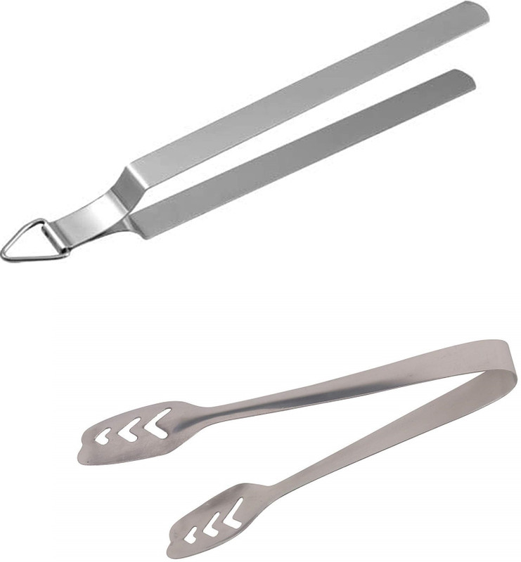 UTENCIL UNIVERSE DKJDFSH82 Roti Chimta and Tong For Frying & Cooking , Stainless Steel Serving Tong 21.5 cm Roasting Tong Set(Pack of 2)