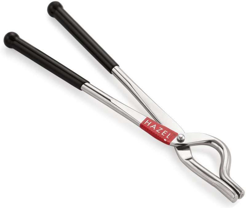 HAZEL Stainless Steel Single-Sided Pakad Tong, Pakkad with Rubber Grip 26.5 cm Utility Pakkad(Pack of 1)