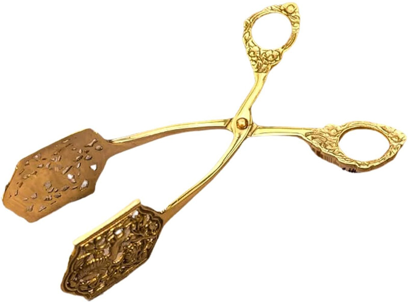 Tavasyam Brass_Tong_Gold Brass Tongs for Serving 20 cm Serving Tongs(Pack of 1)