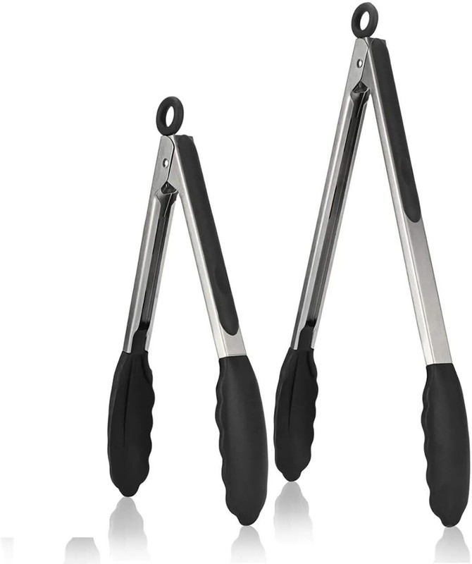 Steelish Locktng-09 Steel and Silicone Food Tongs | 10 Inch Heat-Resistant Kitchen Tong 25.4 cm Utility Tongs(Pack of 1)