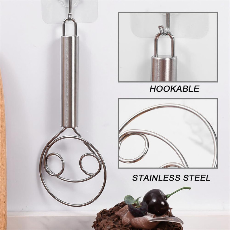 ActrovaX 309 Stainless Steel Dough Mixer with Hanging Hole Stainless Steel Coil Whisk