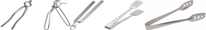 A2SK Stainless Steel Set of 5 Steel Pakkad/Utility Tong & Roti Chimta/Utility Tong for Kitchen Silver 25 cm Sugar, Cake, Pastry, Salad, Serving, Utility, Roasting, Sandwich, Spaghetti, Hamburger, Biscuit Tong Set(Pack of 5)