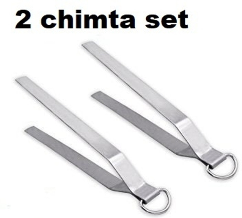 Fanqew KL212 Stainless Steel Tong Roti Chapati Chimta with Heavy Qualit 21 cm Salad, Cake, Sandwich Tong Set(Pack of 2)