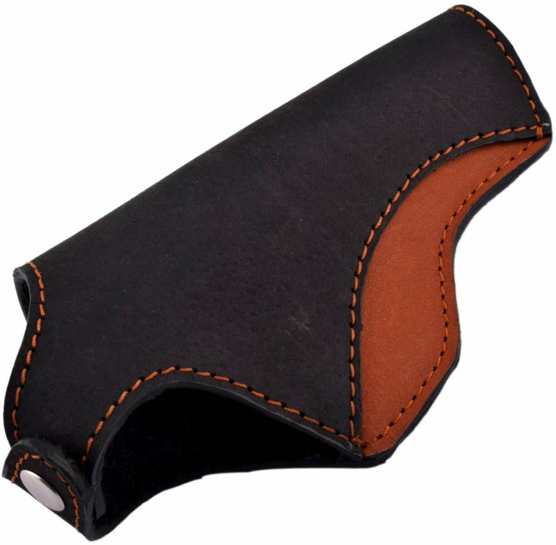 Bespoke Pelle 32 Pistol Holster Cover in Black & Tan Combo Leather. Pistol/Gun Cover M(Black)