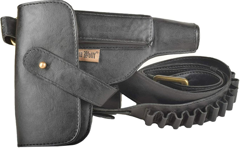 Bespoke Pelle Unisex Police Style 32 Pistol Holster with Leatherette Shoulder Sling Pistol/Gun Cover M(Black)