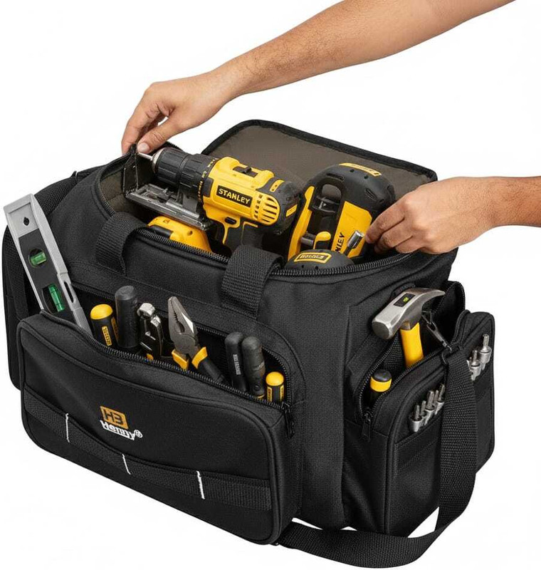 Henny bags Premium Heavy Duty Urban CORD Professional Tool Bag 18' inch Polyester Tool Bag(Number of Pockets - 15)