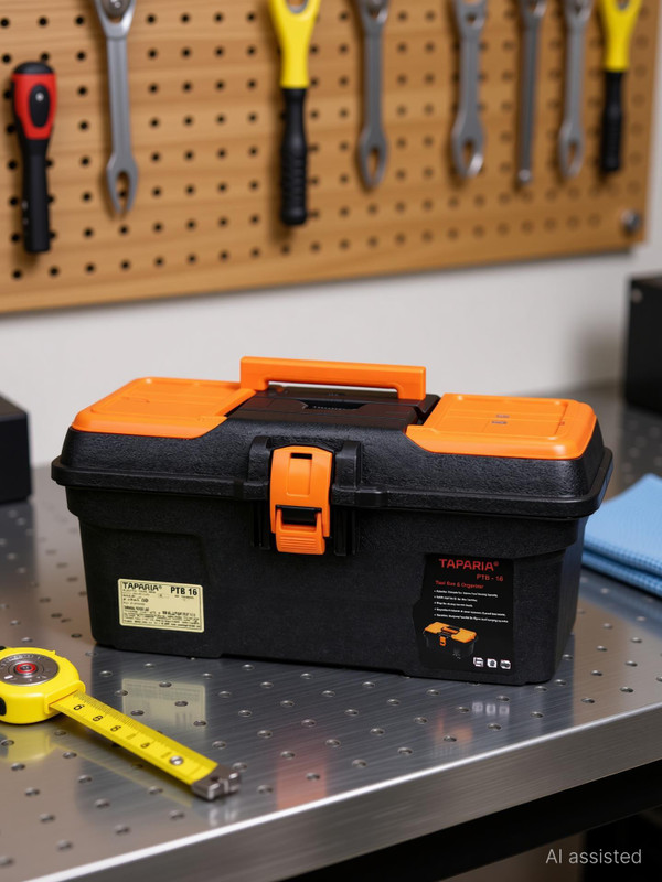 TAPARIA PTB16 Compact Tool Box with Organizer Professional Tool Box with Tray