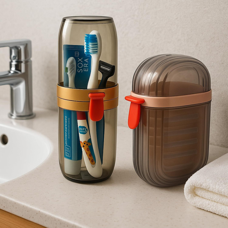 JIALTO Capsule Travel Toothbrush Holder Portable 2 Pcs Toothbrush Case(Pack of 2)