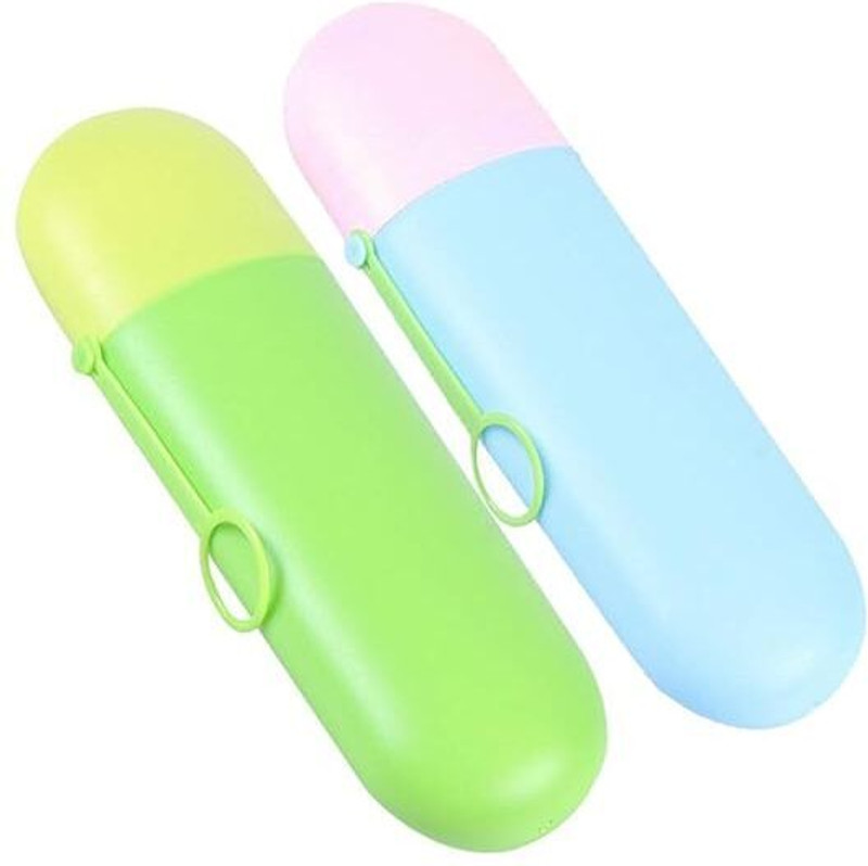 HVG TRADERS Travel Toothpaste Toothbrush Holder Cover Cap Case Storage Cup Outdoor Holder Toothbrush Case(Pack of 2)