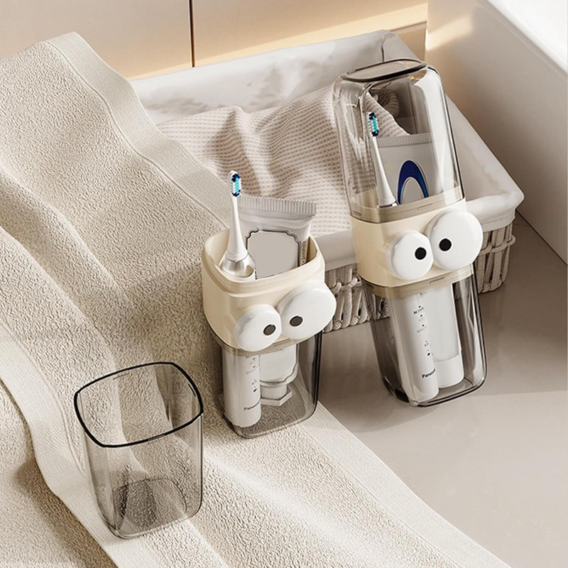 RERAT ENTERPRISE Stylish Big-Eyed Travel Toothbrush Case & Portable Mouthwash Cup Organizer Toothbrush Case(Pack of 1)