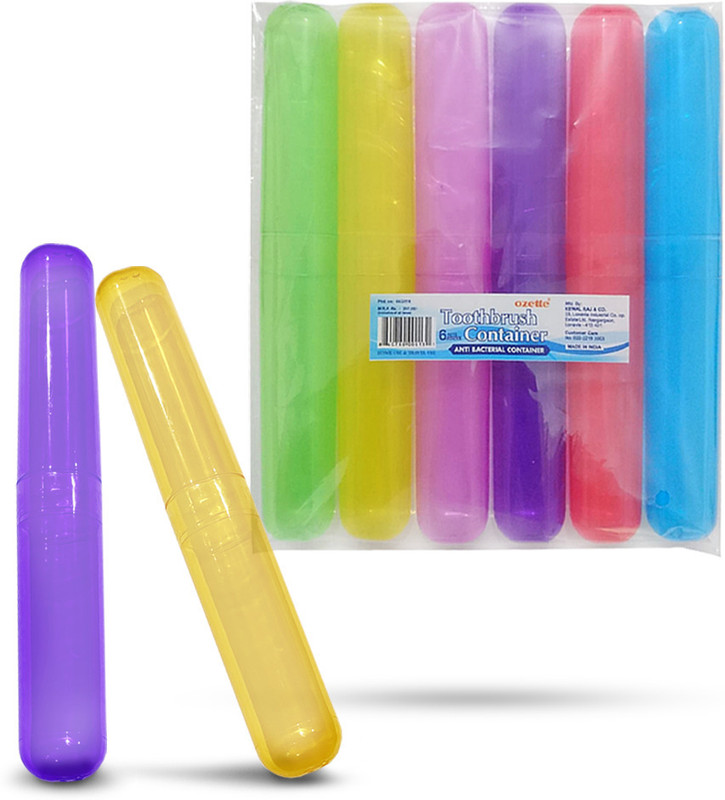 Ozette Anti Bacterial Toothbrush Cap | Cover | Case | Holder | Container for Travel and Home Use (Pack of 6) Toothbrush Case