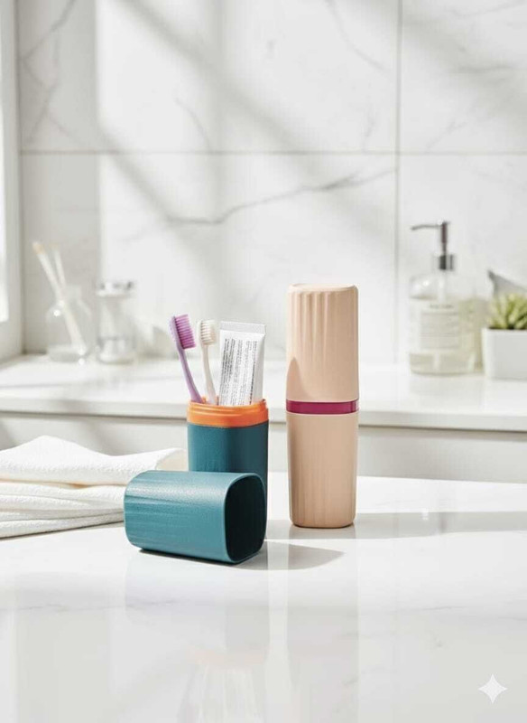 Homory 2PCS TOOTHBRUSH HOLDER, CASE FOR TRAVEL, BUSINESS TRIP, SCHOOL TRIP ETC... Toothbrush Case(Pack of 2)