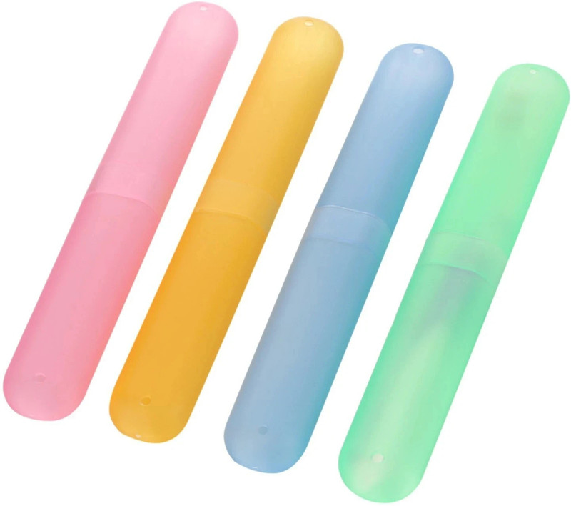 AMAZEE Toothbrush Case Cover 7 Piece Plastic Tooth Brush Holder (Pack of 7) Plastic Toothbrush Holder (Multicolor) Toothbrush Case Toothbrush Case