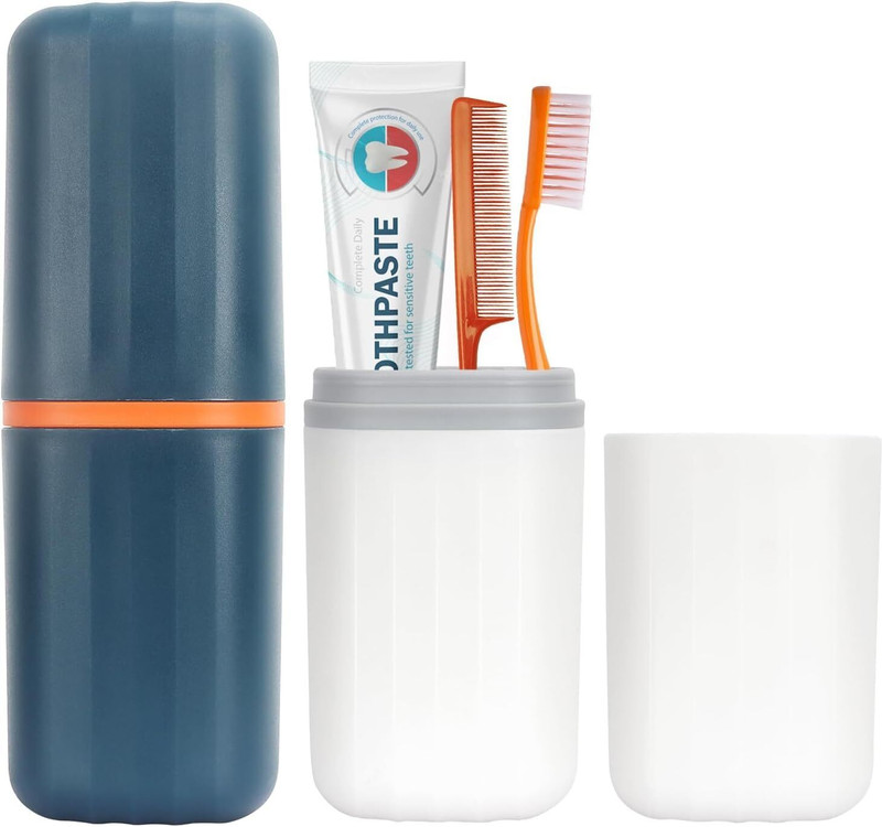 SHRIWAT Portable Toothbrush Case for Traveling Camping Business Trip Square Storage Cup Toothbrush Case(Pack of 2)
