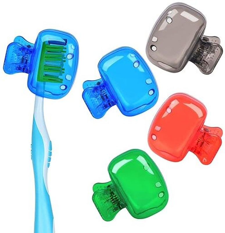 DIGSMORDEN Travel Toothbrush Head Cover Protective Cap Brush Pod Case, 4 pieces Toothbrush Case(Pack of 4)