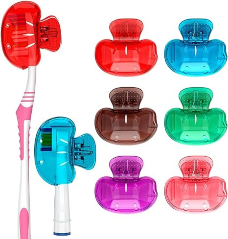 TASMAX ToothbrushCover case Protector Cap Brush Portable Clip Household Travel Bathroom Plastic Toothbrush Holder(Multicolor)