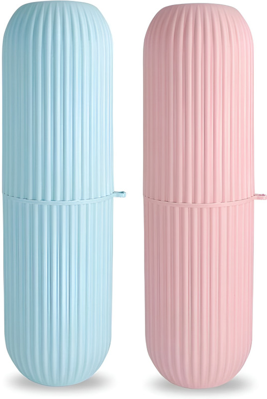 TOPMOMS Plastic Portable Toothbrush Case Box Storage Organizer Toothbrush Case(Pack of 2)