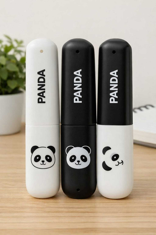 HOMFEL Panda Travel Brush Case Holder | Tooth brush Storage Box Cover Toothbrush Case(Pack of 3)