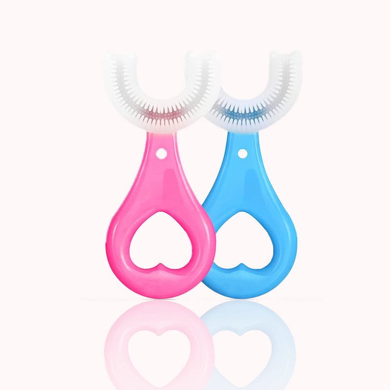Shashi Store U Shaped Silicone Brush Head for 360 Degree Cleaning Suitable For 2-6 Years Soft Toothbrush(Pack of 2)