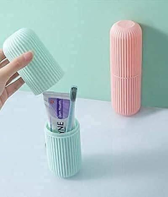 PARAM DHYEY Capsule Shape Travel Toothbrush/Toothpaste Case Cover Portable Storage Box Plastic Toothbrush Holder(Multicolor)