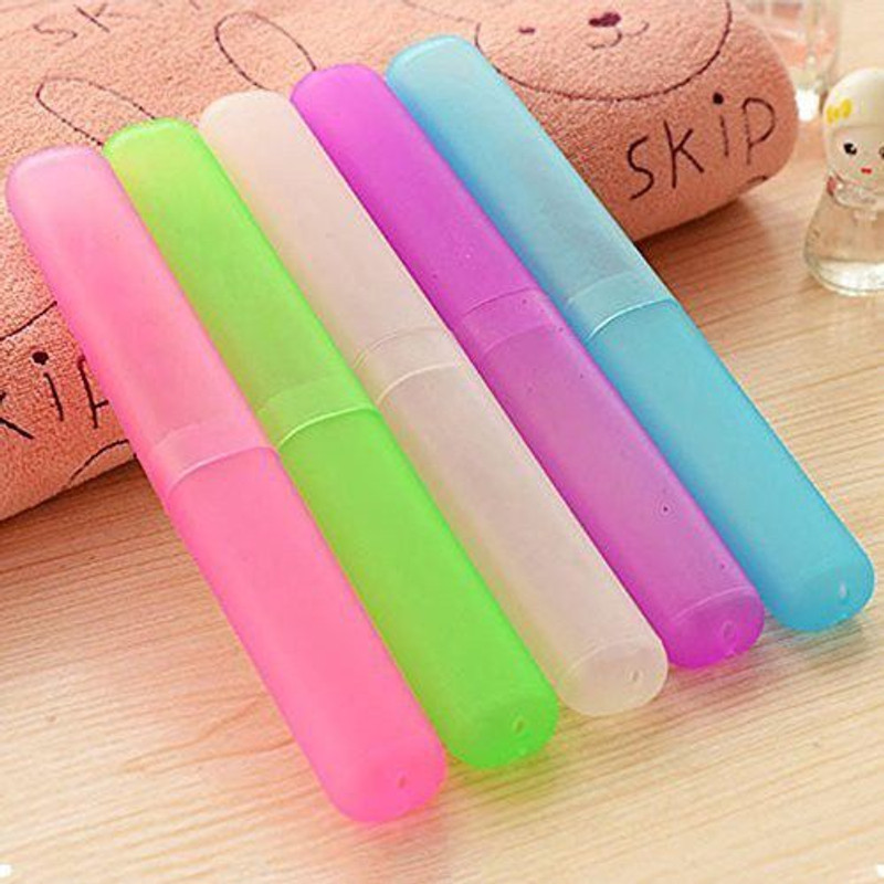 h&d craft 5pcs toothbrushes Holder for Daily and Travel Use Plastic Toothbrush Holder(Multicolor)