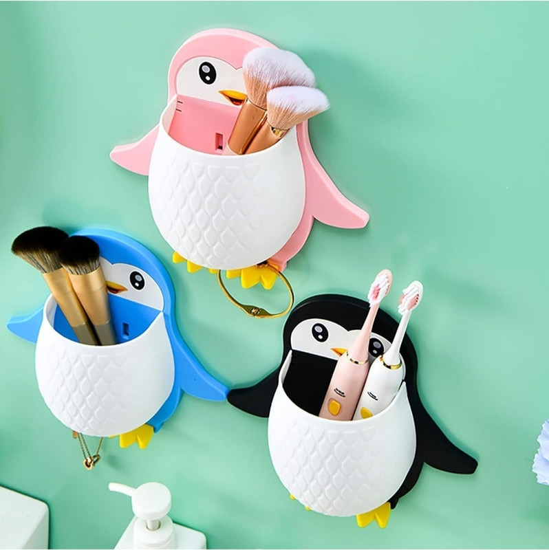 Garu Plastic Wall Mount Toothbrush Holder Multipurpose Wall Shelves (Multicolor Pack of 3) Plastic Toothbrush Holder(Multicolor, Wall Mount)