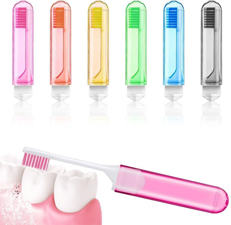 ELEPHANTBOAT Travel Toothbrush Set 6 Pack Soft Folding Compact Brushes for Camping Soft Toothbrush(Pack of 6)