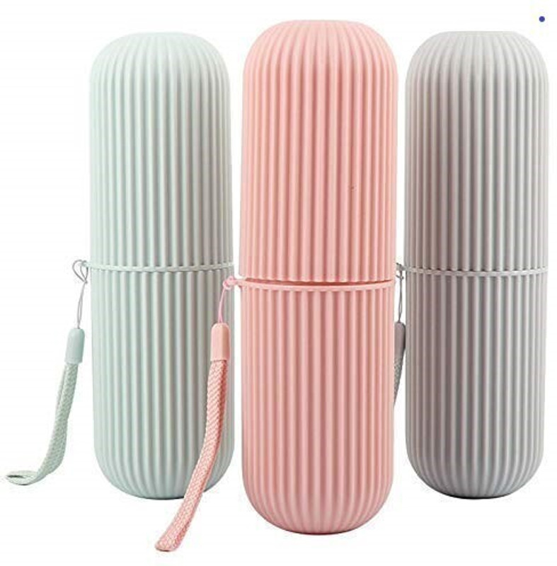 AnjaniputrA Portable Storage Case for Travel Bathroom Hiking Pen Pencil Stationery Box Plastic Toothbrush Holder(Blue, Pink)