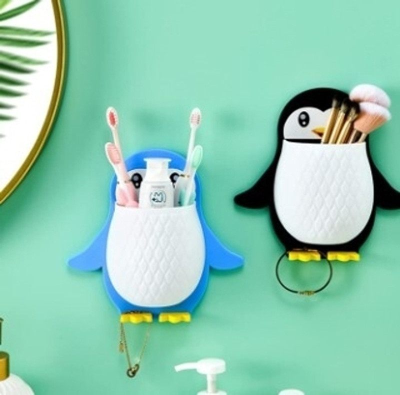 MDS Creation Unique Design Self Adhesive Multipurpose Storage Holder / Rack x1.588 Plastic Toothbrush Holder(Multicolor, Wall Mount)