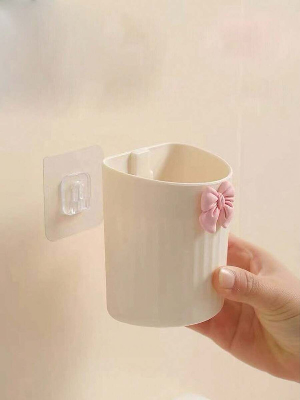 Rudrisha New 3 Piece Toothbrush Holders Plastic Toothbrush Holder(White, Wall Mount)