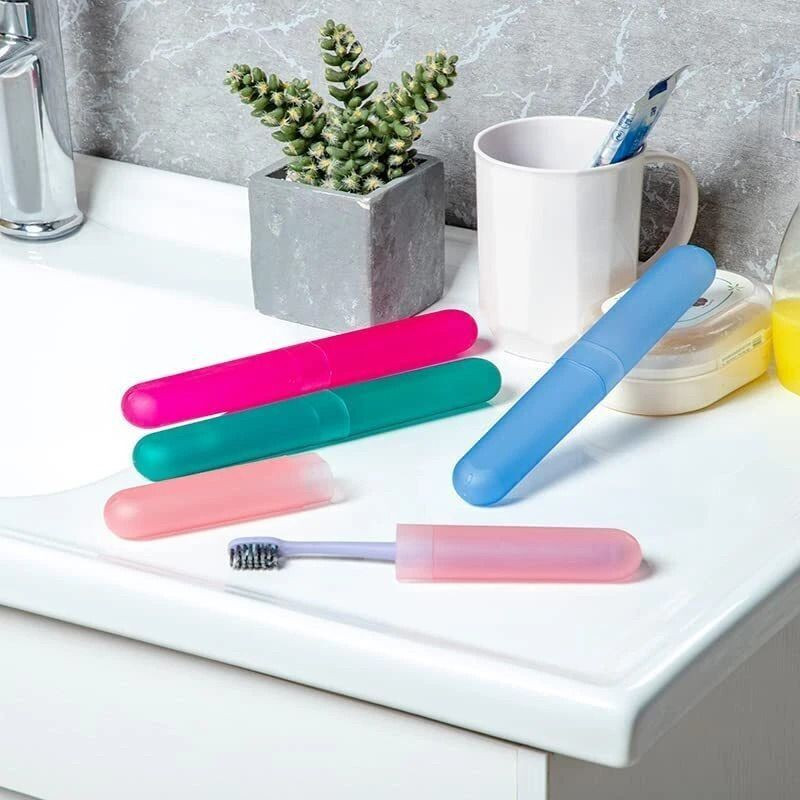 PARAM DHYEY Toothbrush Container Tooth Brush Caps,Capsule for Storage and Travel Plastic Toothbrush Holder(Multicolor)
