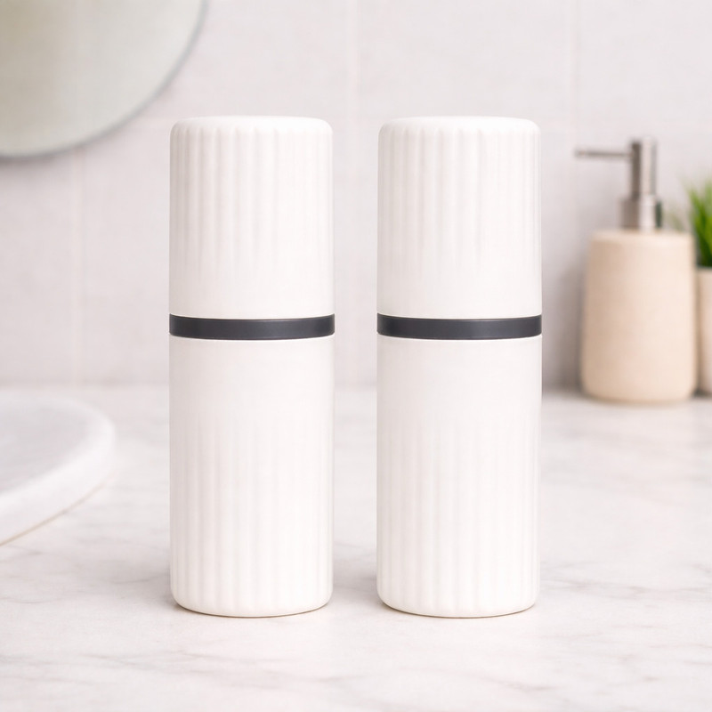 Geeta Portable Toothbrush Cover Case Plastic Toothbrush Holder(White)