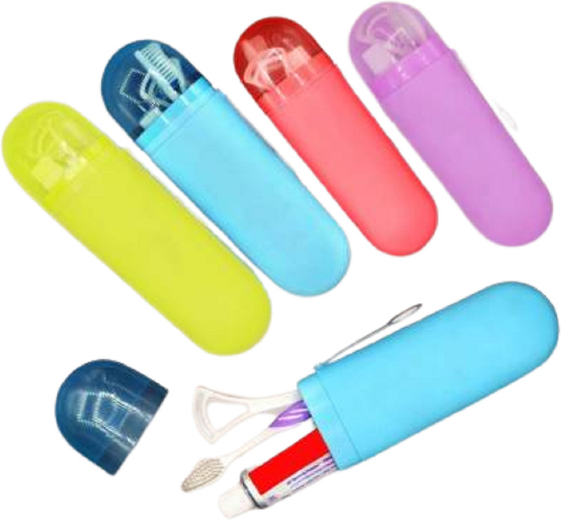 Cltllzen Travel Portable Toothbrush Holder Storage Case 2Pcs Plastic Toothbrush Holder(Multicolor, Wall Mount)