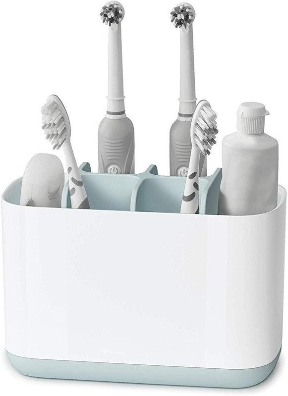 YIQELU Toothbrush Holder, Toiletries Holder Stand Plastic Caddy Organizer Plastic Toothbrush Holder(White)