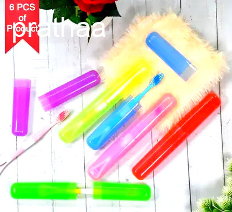 Prathaa 6pc Plastic Toothbrush Protection Case Toothbrush Case