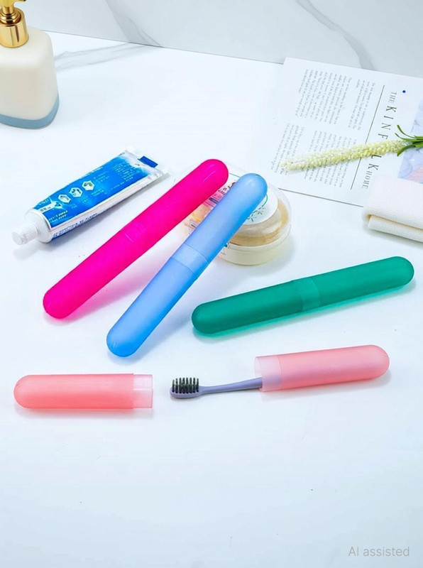 AnjaniputrA Toothbrush Holder Cover Case Storage Box Capsule Shape for Bathroom Plastic Toothbrush Holder(Multicolor)