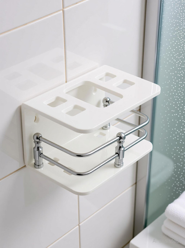 NMS TRADERS High Grade Acrylic Tooth Brush Holder / Stand / Tumbler for Bathroom Accessories for Home Acrylic Acrylic Toothbrush Holder (White, Wall Mount) Acrylic, Steel Toothbrush Holder(Silver, Wall Mount)