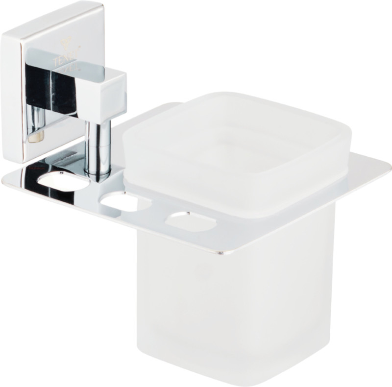 TENET Tumbler/Toothbrush Holder Multipurpose Bathroom Organizer Stainless Steel Toothbrush Holder(Silver, White, Wall Mount)