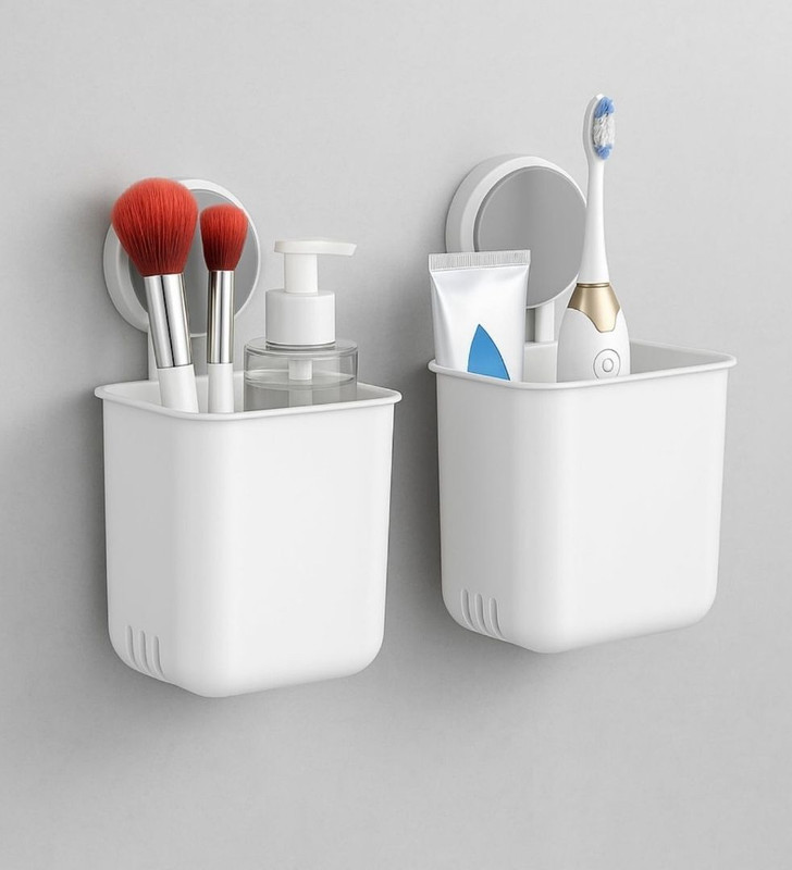 PYORIT Bathroom Toothbrush holder Plastic Toothbrush Holder(Wall Mount)