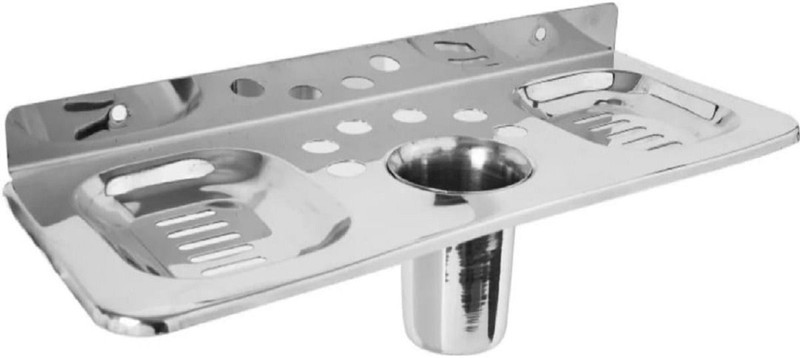 SOCHEP Stainless Steel Toothbrush Holder(Silver, Wall Mount)