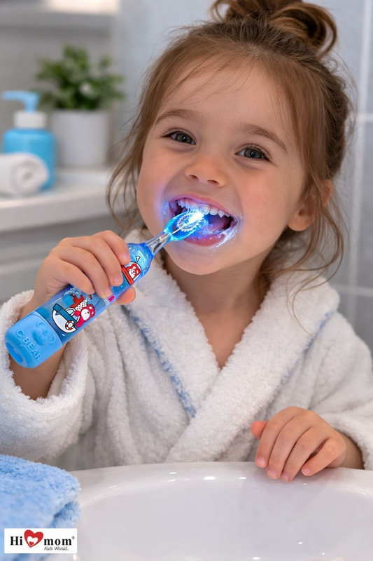 HI MOM Soft Bristle Manual Tooth Brush For Kids, Animal Figure Toothbrush For Kids, Toothbrush Sanitizer(1 Brushes)
