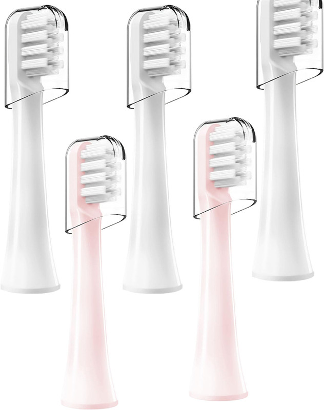 Zibuyu 5pcs Replacement Toothbrush Heads for Mijia Mi Home T100 MES603 Series White Soft Toothbrush(Pack of 5)
