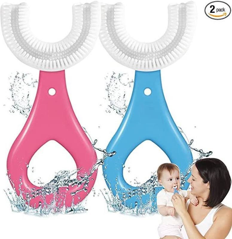 kaveesha Silicon U shaped Toothbrush For Kids Ultra Soft (Pack 2) Ultra Soft Toothbrush(Pack of 2)