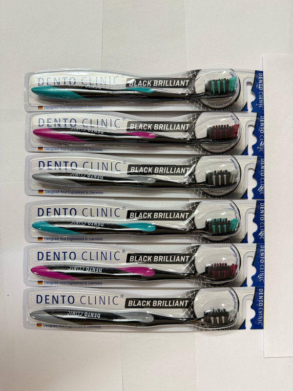 DENTO CLINIC Black Brilliant Medium Toothbrush(Pack of 6)