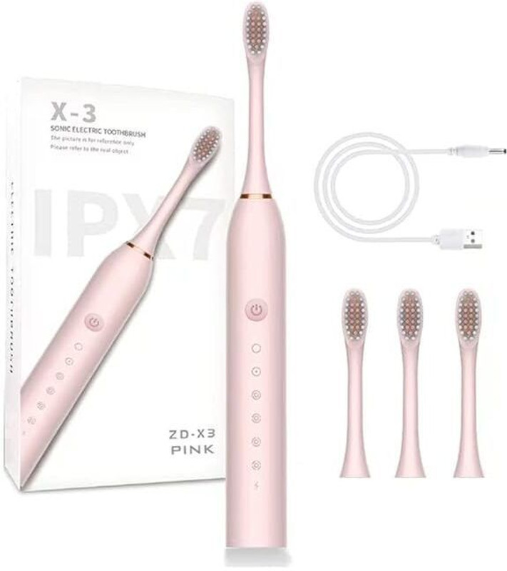 ZARWAR Advanced Technology Rechargeable Unisex Electric Toothbrush With 4 Brush Heads Ultra Soft Toothbrush