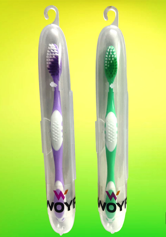 WOYR Premium Quality Soft Plastic Toothbrush with holder|brush for adults and kids Soft Toothbrush(Pack of 2)