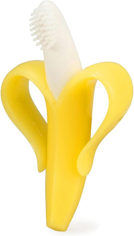 UNVELIS baby banana toothbrush Baby Training Toothbrush Set with Anti Choking Shield Ultra Soft Toothbrush