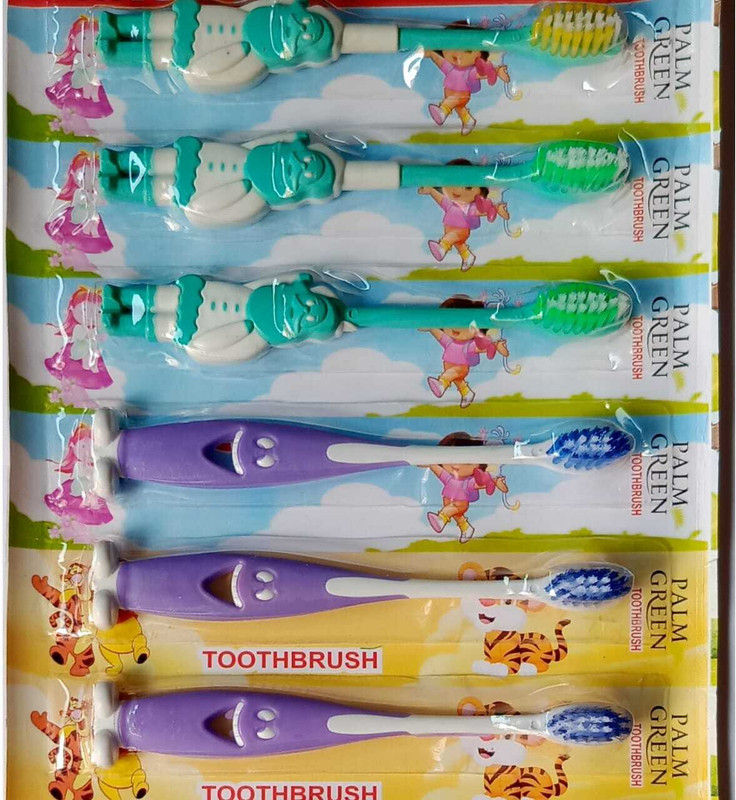 pisco Multicolor Brush For Kids Teeth Clean & Clear Medium Toothbrush(Pack of 6)